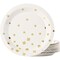 Gold Paper Plates - 48-Pack Gold Foil Square Confetti 9-Inch Disposable Plates, Gold Party Supplies, Appetizer, Lunch, Dessert Round Party Plates